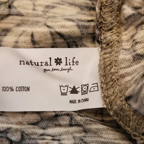Natural Life Christa Knit Cotton Maxi Dress Black Tan Daisies Size XL - Picture 12 of 14